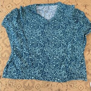 Sonoma Blue Floral Short Sleeve Top